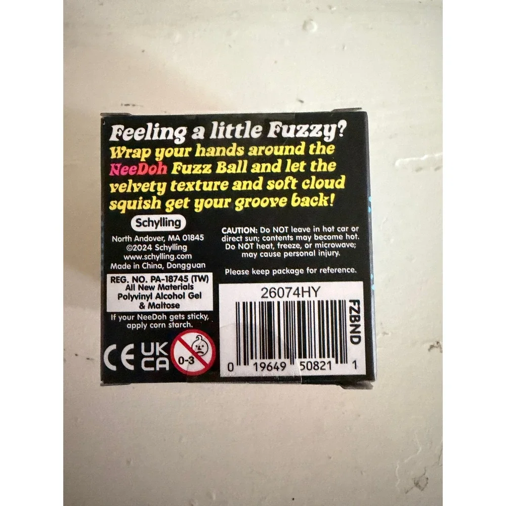 Schylling NeeDoh Fuzz Ball Blue Velvet Squeeze Sensory Fidget Toy NEW